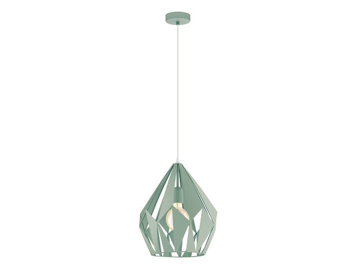 EGLO Lampe à suspendre Carlton-P\, lampe à suspendre vintage à 1 flamme\, lampe à suspendre rétro en acier\, couleur : vert clair pastel\, douille : E27\, Ø 31 cm