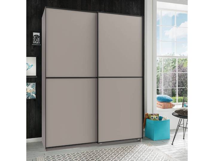 Schwebetürenschrank Ulm 135cm Beige/Saharagrau ohne Spiegeltür/-en