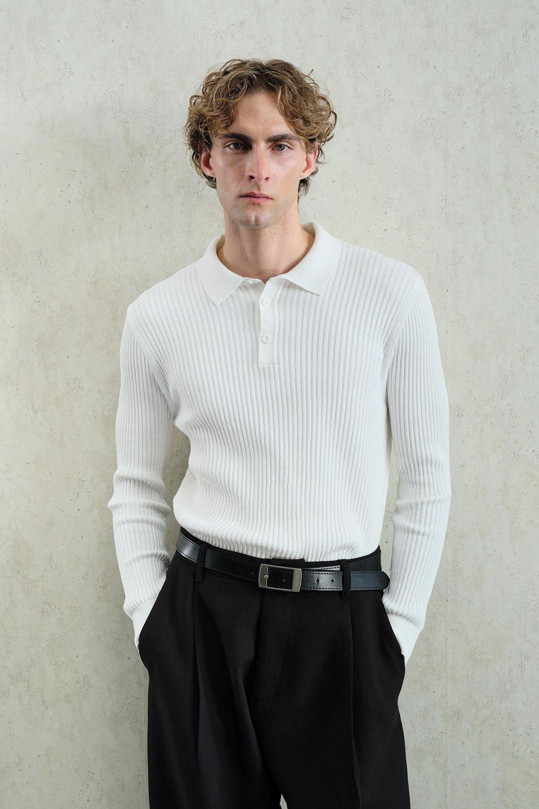Slim Fit Polo-Nacken T-Shirt