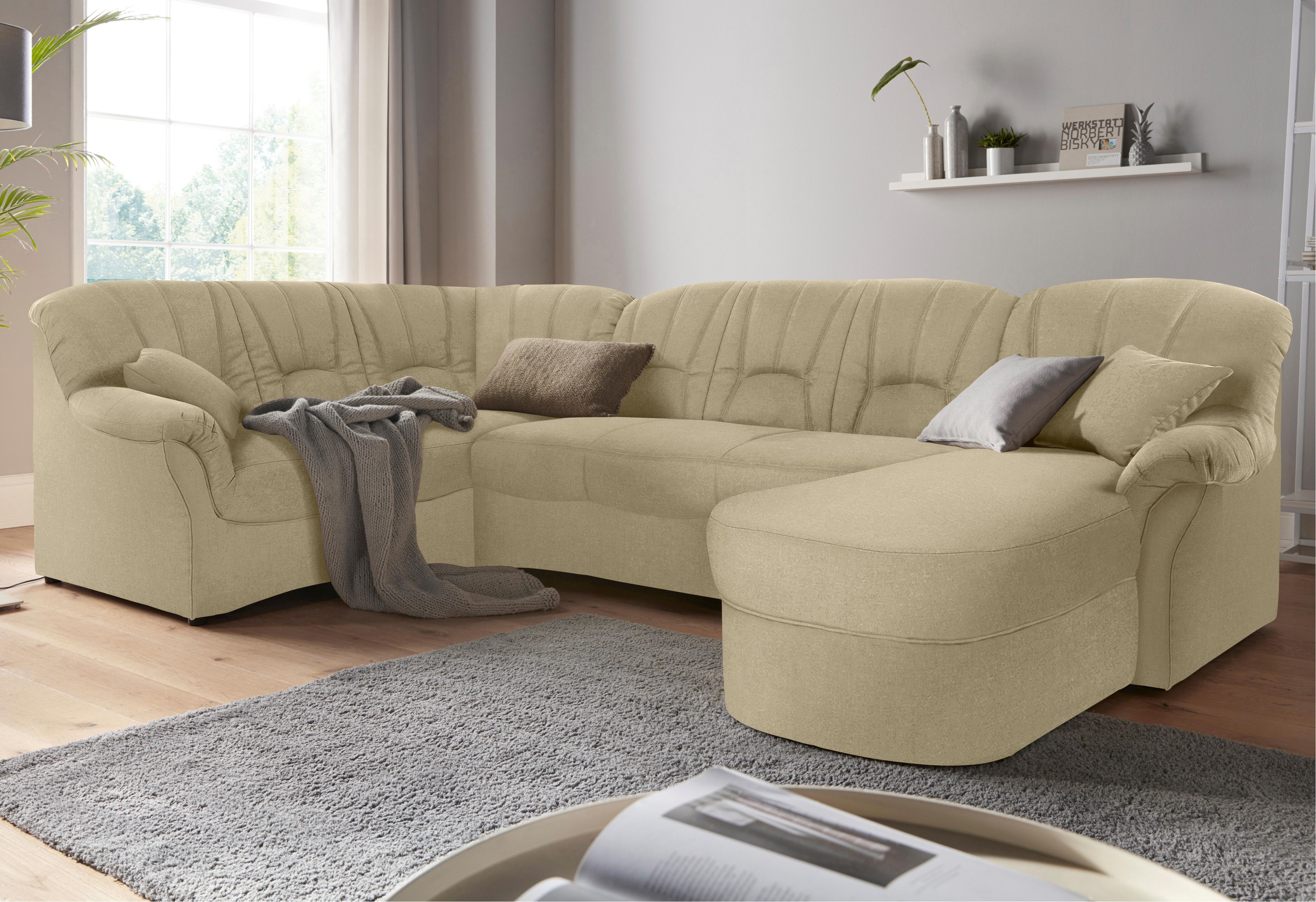 DOMO collection "Bahia mit viel Platz, Breite 308cm, zeitloses Design, U-Form" wahlweise mit Bettfunktion