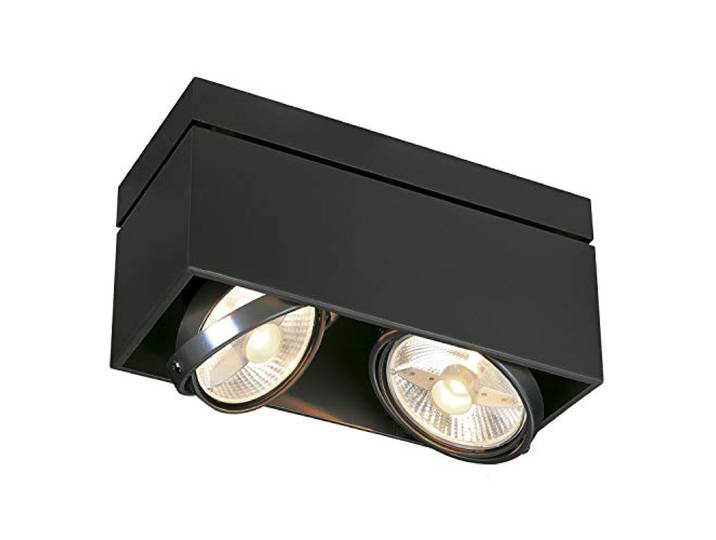 SLV KARDAMOD SURFACE CARRE ES111 DOUBLE plafonnier. noir. GU10. max. 2x75W 117110