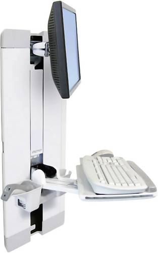 Ergotron StyleView Vertical Lift Monitor-Wandhalterung 1 Display(s) 25,4 cm (10") - 61 cm (24") Weiß Höhenverstellbar, Tastaturablage, Neigbar, S