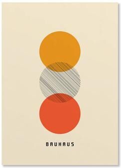Inspire Essentials Abstract Bauhaus Orange Geometric Wall Art Canvas Prints 21 11.81 17.72 In