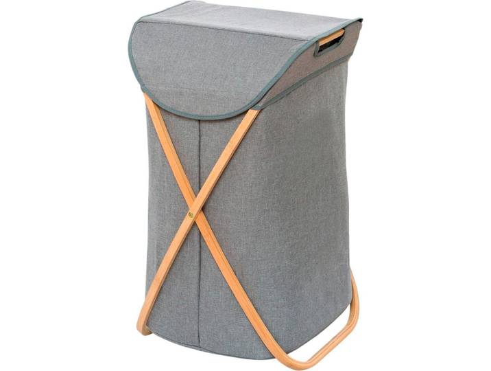 Wäschesortierer WENKO Bahari , braun, B:40cm H:68cm T:46cm, Bambus, Baumwolle, Polyester, Wäschesammler, Wäschesortierer