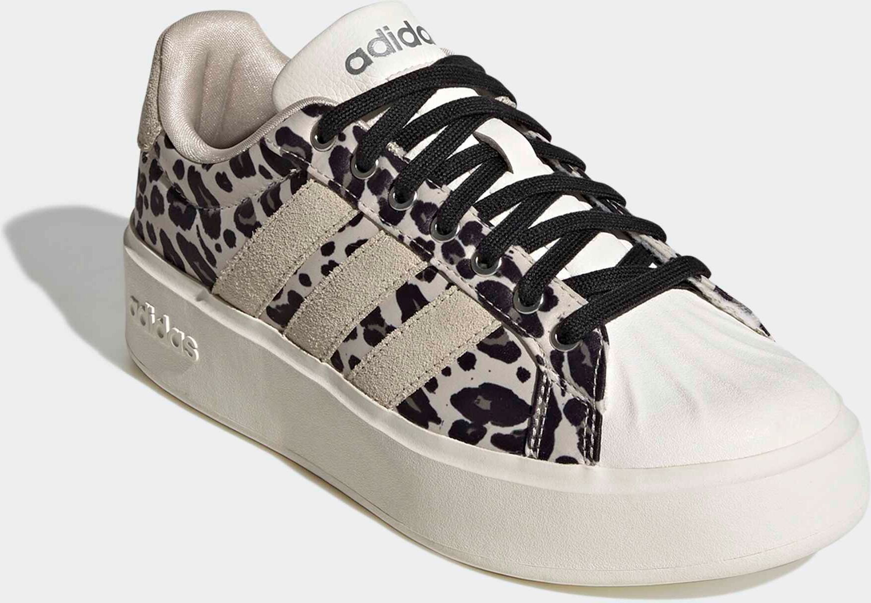 Plateausneaker ADIDAS SPORTSWEAR "STREETTALK BOLD", Damen, Gr. 37, crystal linen, crystal linen, core schwarz, Baumwolle, Textil, Schuhe Plateausneaker, inspiriert vom Design des adidas Superstar,mit Leo Muster crystal linen, crystal linen, core schwarz 3