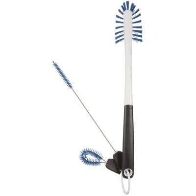 Reinigungsbürsten-Set OXO GOOD GRIPS, blau (blau, weiß und schwarz), Kunststoff, Reinigungsbürsten, für Wasserflaschen