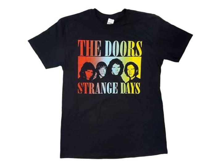 The Doors T Shirt Strange Days Band Logo nieuw Officieel Mannen Zwart