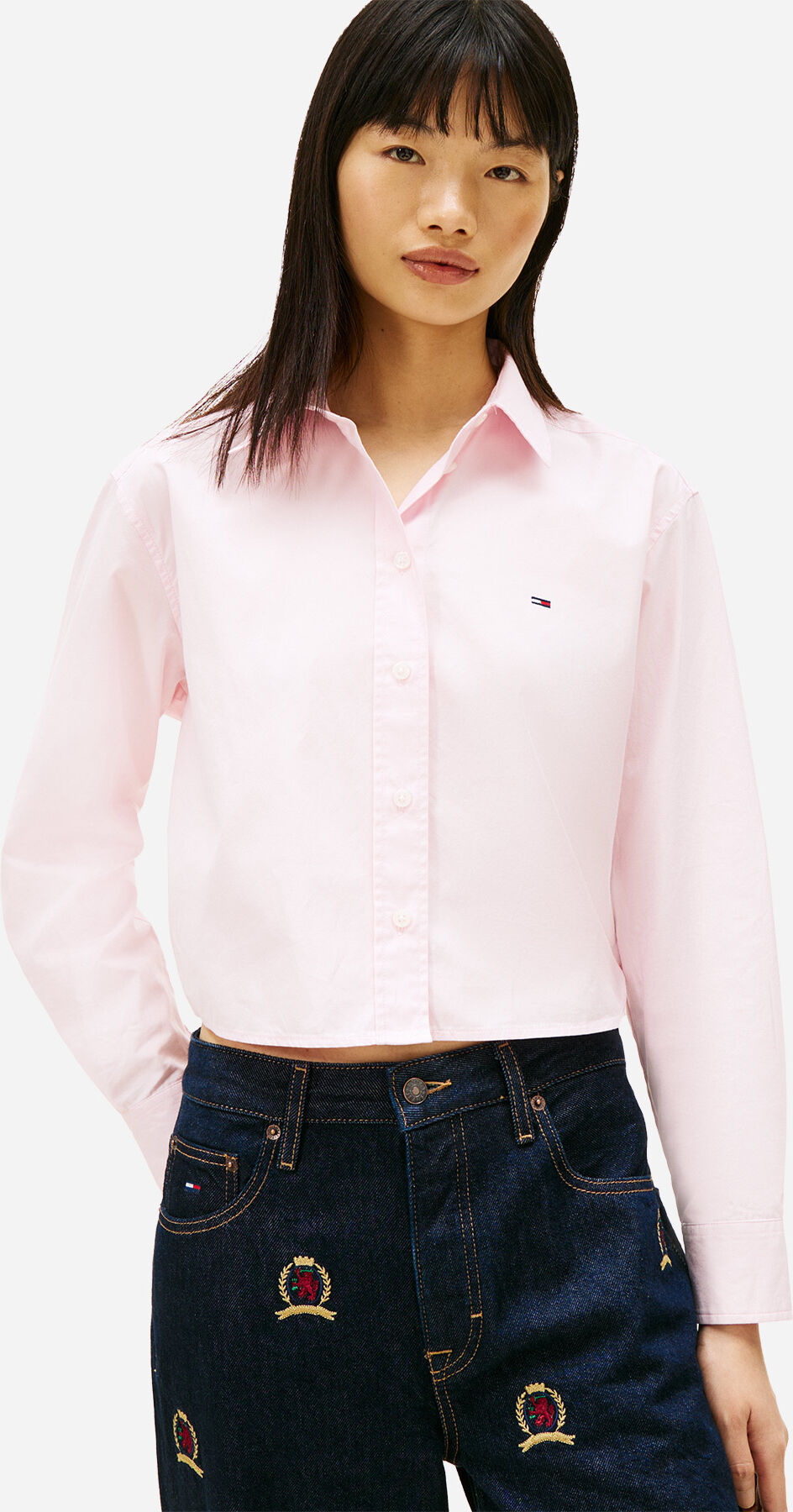 Tommy Hilfiger Flag W - Camicia - Donna - Rosa XS