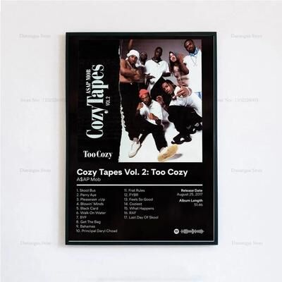 Uplift Essentials ASAP Rocky Testing Album Poster Iconic Rap Music Wall Art & Tracklist Canvas Print For Home Decor style 10 15.7 X 23.6 In