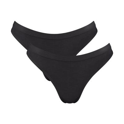 Tanga SLOGGI "GO Sense", Damen, Gr. XXL, schwarz, Single Jersey, Obermaterial: 88% Modal, 12% Elasthan, figurbetont, Unterhosen Tanga, Modalmix, nahtlos, flacher Saum, elastisch, weich