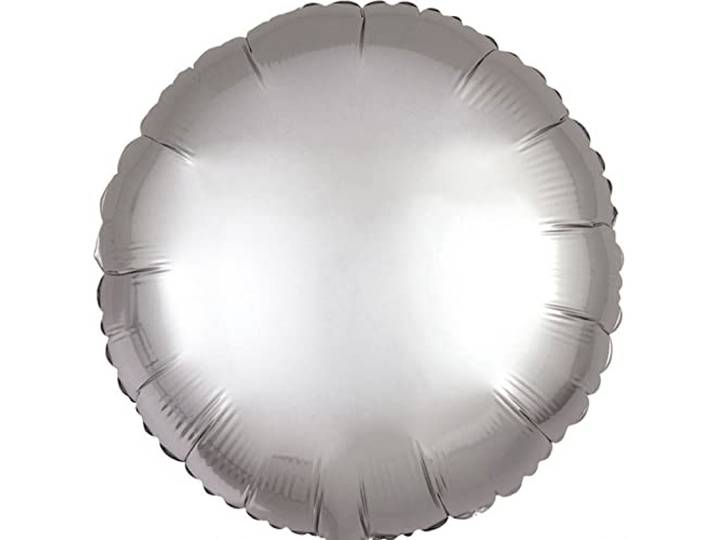Amscan Anagram 3680501 - Satijn Luxe Platina Zilveren Ronde Folieballon - 45,5 cm