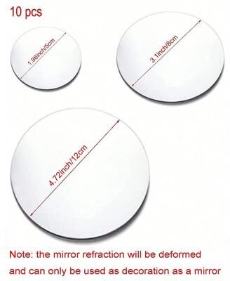 Uplift Treasures Round Acrylic Mirror Wall Sticker Set silver diameters 12cm