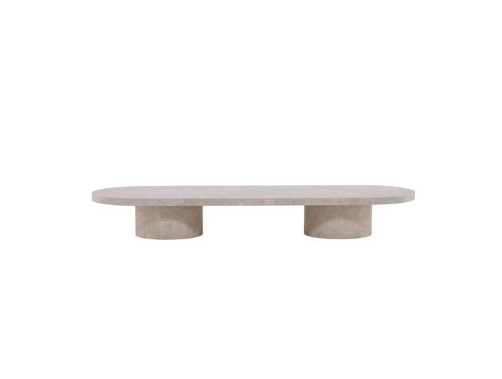 Table basse ovale effet marbre 190x60cm - beige