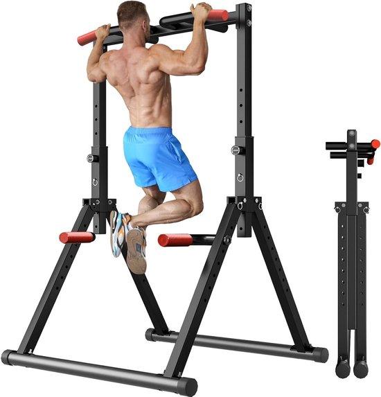 Kraftstation - Fitnessgerät - Krafttraining - 8 Höhenverstellungen - 100 cm breit - Schwarz