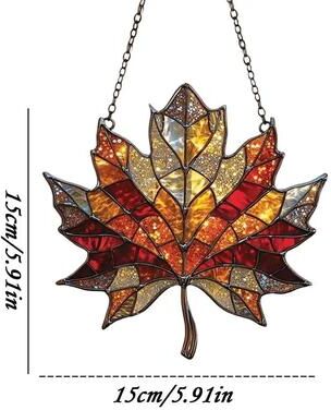 Uplift Essentials 2D Flat Thanksgiving Acrylic Maple Leaves Light Catcher Autumn Celebration Home & Door Hanging Decor style 2