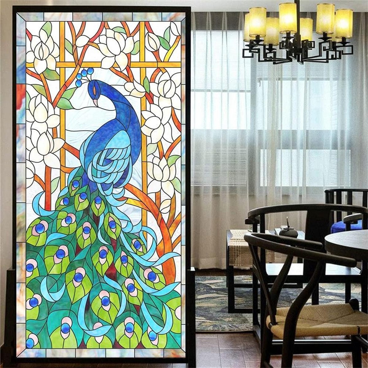Merkloze Decoratieve Raamfolie Keramiekstijl voor Privacy - Koper - 40 x 60 cm