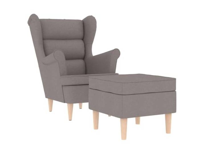 Fußsessel Taupe gepolstert mit Polyestergewebe Polyesterbezug, integrierter Fußablage, robuster Schwamm, 110 kg belastbar, für Wohnzimmer und Büro