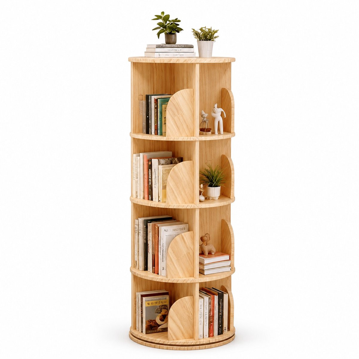 Molhaus 360 graden draaibare houten boekenkast en vakkenkast