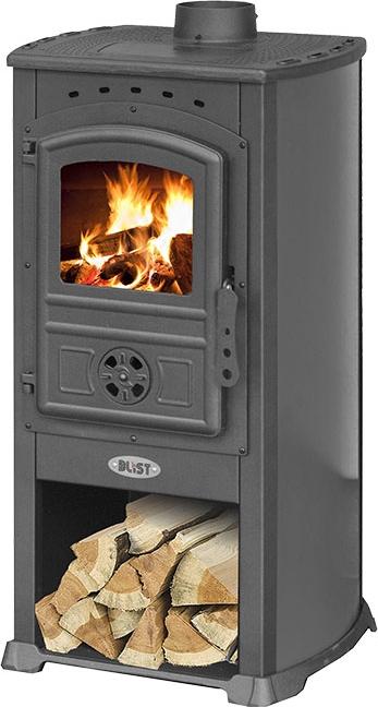 Kaminofen MODENA Grau Stahl/Gusseisen 7,3 kW, 78,7% Wirkungsgrad, 480x460x930 mm