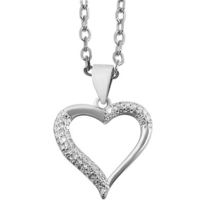 Herzanhänger AKZENT "Watin" aus 925 Sterlingsilber, rhodiniert, langlebig", silber (silberfarbig), Schmuckanhänger, Damen, Silber 925 (Sterlingsilber)