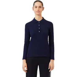 LACOSTE Polo Cotton, langarm, navy