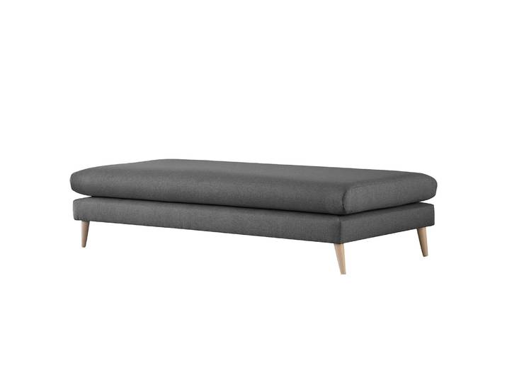 Hockerbank Kayena 181 x 44 x 78cm Grau Buche Hell Webstoff Inas: Dunkelgrau