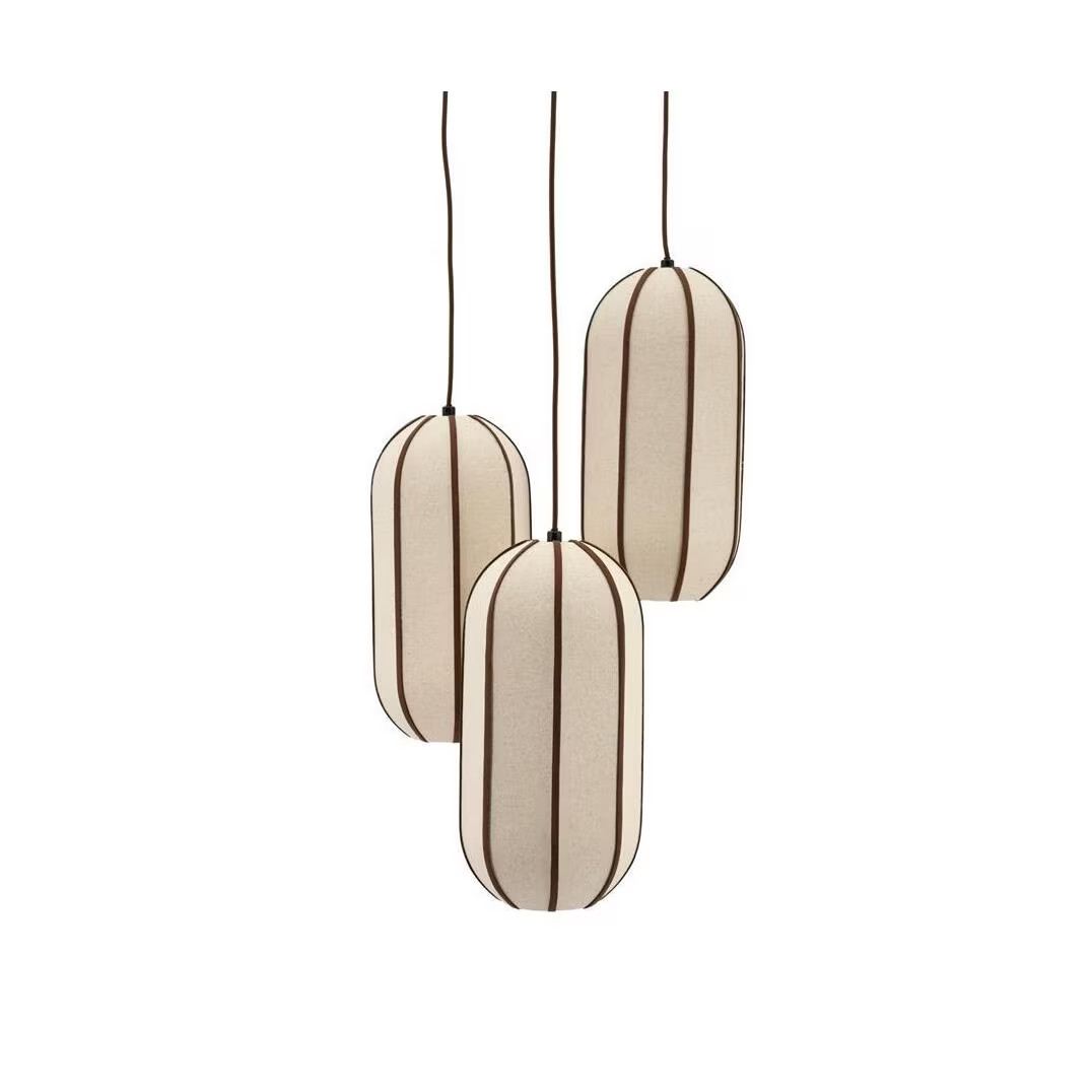 By-Boo Hanglamp Cluster met 3 lampen, Linnen, Natuurlijk