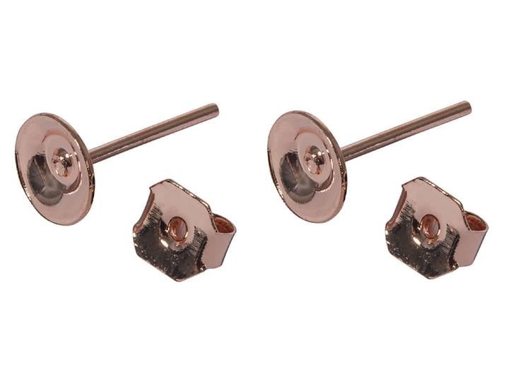 Rayher Ohrstecker mit Platine ⌀ 6 mm 4 Stück