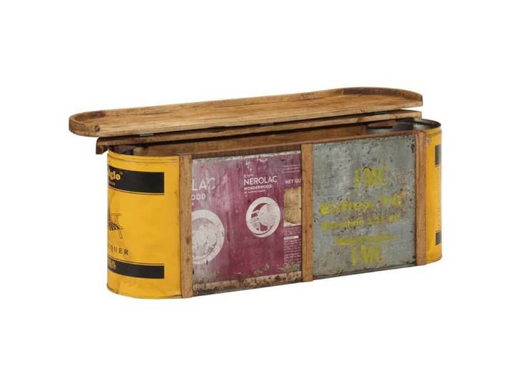 En Promotion Banc de rangement/buffet - protection UV Coffre de salon - avec stockage - 120x30x40cm bois de récupération B4900506w
