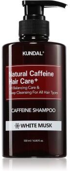 KUNDAL Caffeine Shampoo White Musk champô natural anti-queda capilar 500 ml. Caffeine Shampoo White Musk