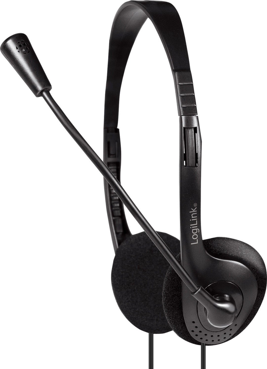 LogiLink HS0055 Stereo-hoofdtelefoon met microfoon, zwart