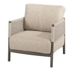 4 SEASONS OUTDOOR Lounge-Sessel Savanne Aluminium Grau Hellgrau