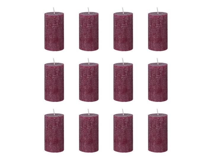 Butlers Stumpenkerze (12er Set) Rustic, Bordeaux, Paraffin, 13 cm, Dekoration, Kerzen & Kerzenhalter, Stumpenkerzen
