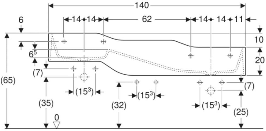 Geberit Spiel/Waschlandschaft Bambini 140cm, 3 WP, tief. B R, w-a, grün / grün (502976792)