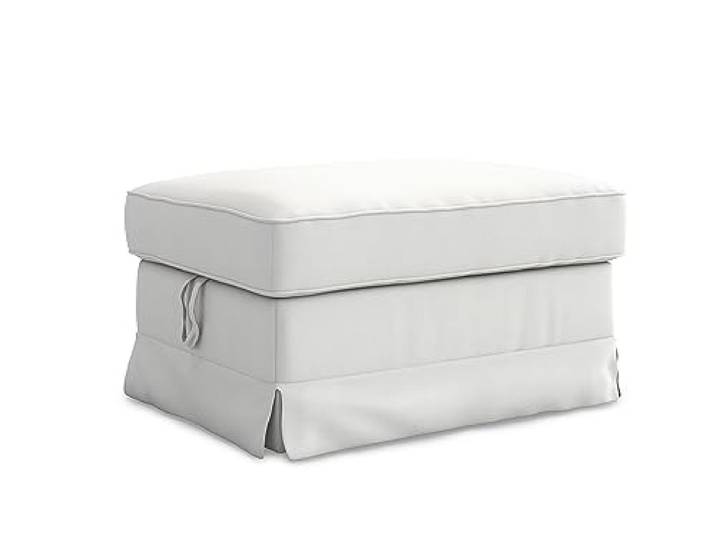 MASTERS OF COVERS Housse de canapé 2 Place pour IKEA Ektorp\, Blanc Housse de canapé Ektorp Protege canape en Coton\, Ektorp 2er Couvre canapé\, 179x88x88cm (Blanc\, Tabouret)