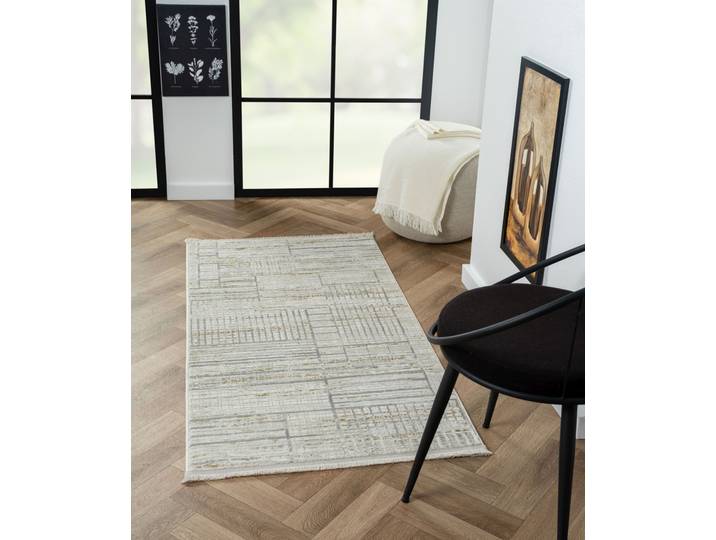 Teppich My Love, LAGERRÄUMUNG , beige (creme, hellgrau, weiß), B:80cm H:10mm L:150cm, Polyester, MYFLAIR MÖBEL & ACCESSOIRES, Teppiche, Teppich, Kurzflor, modernes Design, besonders weich, auch in rund erhältlich