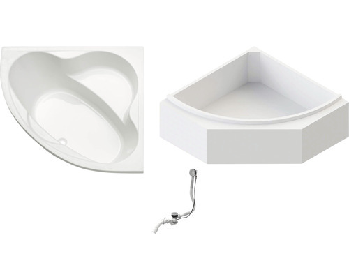OTTOFOND Badewannen Set Samba 140 x 140 cm weiß glänzend 860021