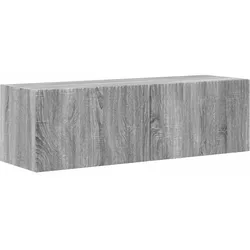Helloshop26 - Modernes wandmontiertes TV-Möbel mit Wandregalen 98 x 31 x 29 cm minimalistischer Stil aus grauem Sonoma-Holz