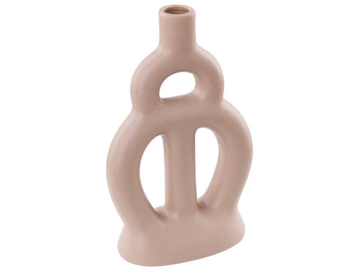 Beliani Blumenvase Porzellan beige Kozani, Beige, Keramik, 28 cm, Dekoration, Vasen, Keramikvasen