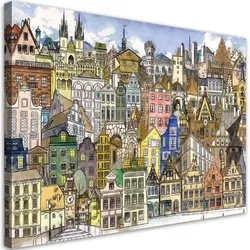 WANDBILD fröhliche stadt