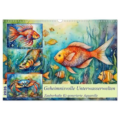 Geheimnisvolle Unterwasserwelten (Wandkalender 2026 DIN A3 quer), CALVENDO Monatskalender