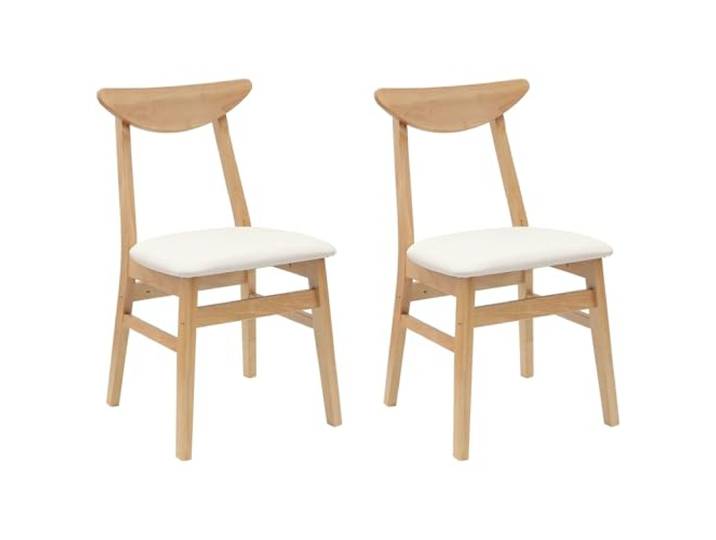NKOPPFG Esszimmerstühle 2 STK Massives Gummiholz Natur Massive Gummibaum-Beine, quadratische Form, modernes Design, minimalistisch, leicht zu reinigen, Essbereich