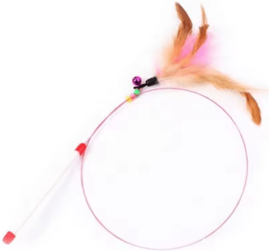 Inspire Picks FeatherFlex Suction Cup Cat Teaser Wand With Bell & Bite Resistant Design multicolor