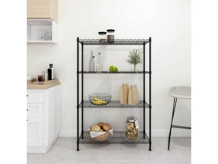 FMPGJLYH Lagerregal mit 4 Böden, 90x35x137 cm, Metallregal, Schwerlast Tragkraft 200 kg, Höhenverstellbare Drahtböden, Inklusive Montagematerial