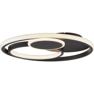 BRILLIANT LED Deckenleuchte "Runda", schwarz, 1, Ø 40cm H: 6,5cm, 1 Stk., Leuchten, Ø 40 cm, 4000 lm, 3000 K, 3-Stufen dimmbar, Metall/Kunststoff, LED Deckenleuchte