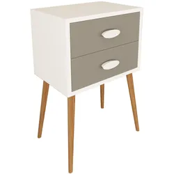 VCM, Nachttisch, Holz Beistelltisch Nachttisch Singol XXL (45 x 30 x 70 cm)