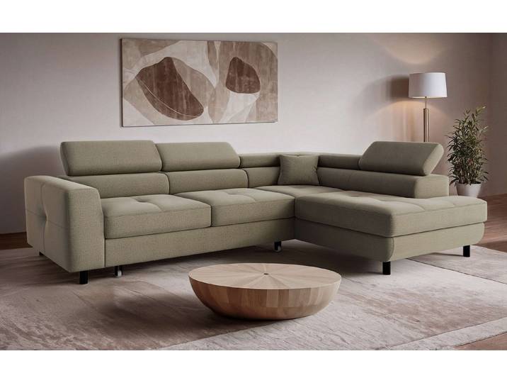 OTTO home Ecksofa AADEN Schlafsofa 254 cm - OTTO. Verlässliche Qualität., mit Bettfunktion, Bettkasten, Kopfstützen, rechts/links bestellbar
