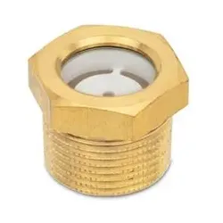 Ölschaugläser mit kegeligem Gewinde, Messing / Sicherheitsglas (ESG) (743.8-14-1/2NPT-A)