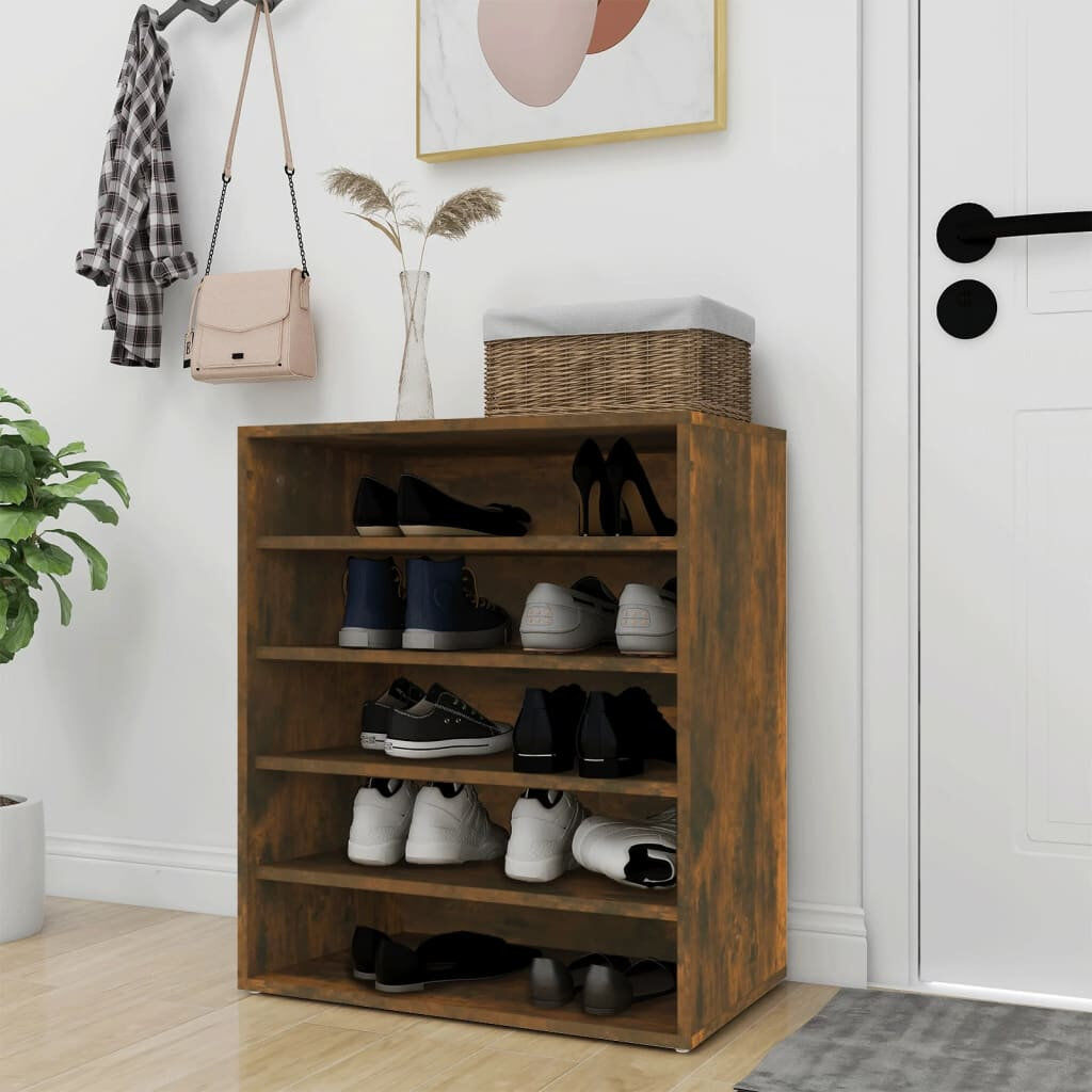 Ebern Designs Shoe Cabinet Engineered Wood Smoked Oak