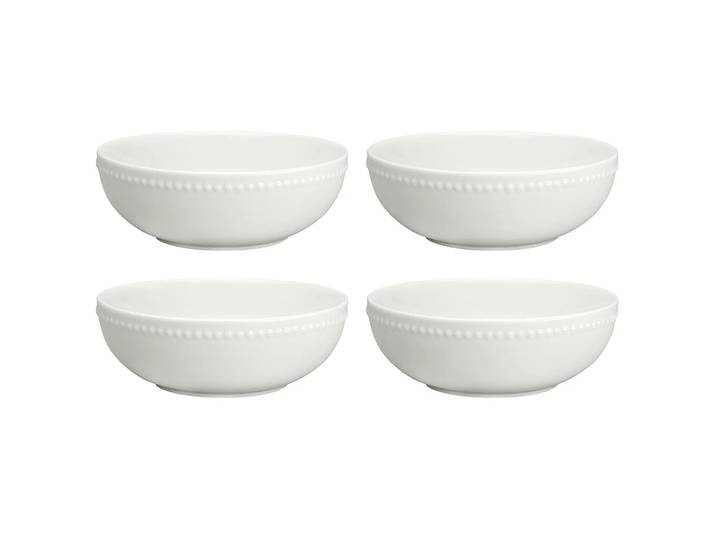 Scandi Living Bol Dots 60cl Lot de 4 Blanc cassé